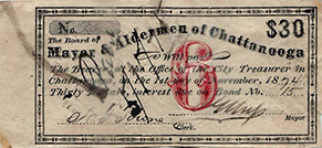 $30 City Bond Coupon 1874